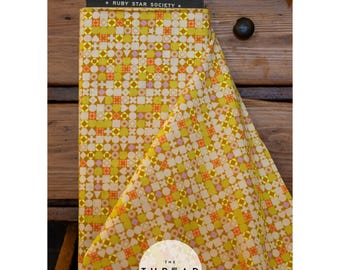 In Stock & Shipping NOW!   Ruby Star Society "LoFi" Linens - Blocked in CACTUS / Sold in Half-Yard Increments