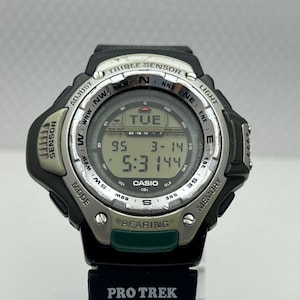 Vintage Casio Protrek PRT-41 Triple Sensor-klocka: Japan Y, Fungerande