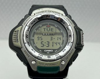 Vintage Casio Protrek PRT-41 Triple Sensor Watch: Japan Y, Working