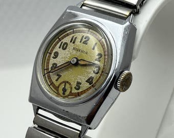 1940s Bifora DRGM Military Watch: Art Deco Swiss Men's Uhr