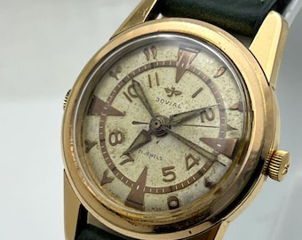 JOVIAL Vintage Dual Time Watch – Gold Filled 5-Hand Swiss Made 1970s