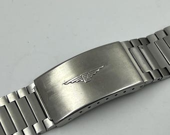 vintage Longines ‘70s Steel Watch Bracelet Diver Chronograph