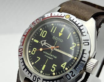 Vintage BOCTOK Diver Watch, All Steel, CCCP Made, 1970s