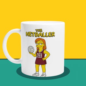 The Netball Player Mug The Netball Player Mug – Sporty Cartoon Character Gift for Athletic Girls