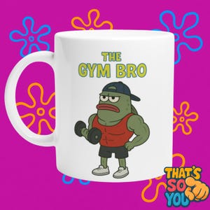 The Gym Bro Mug The Gym Bro Cartoon Mug – Lifting Life Character Gift for Fitness Junkies