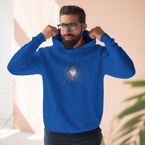 Shining Heart Geometric of Three-Panel Fleece Hoodie | Cozy Streetwear | Casual Gift for Friends, Unisex Fashion, Everyday Wear, Energy