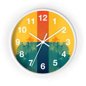 Moderne Pastell Wanduhr, minimalistische Wohnkultur, bunte Uhr für Wohnzimmer und Büro, einzigartiges Geschenk für Housewarming und Geburtstage