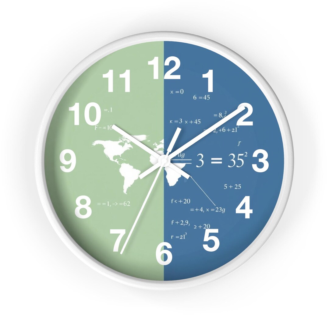 Mathematical Wall Clock: Unique Teacher Student Gift, Wood Frame - Etsy