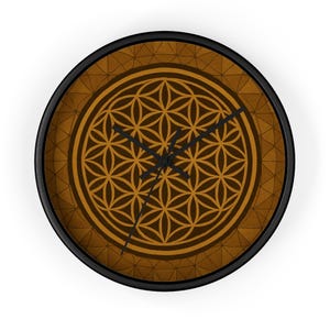 Bohemian Flower of Life Wall Clock, Home Decor, Gift for Meditation, Unique Wall Art, Spiritual Decor, Boho Living Room