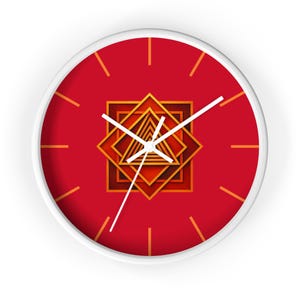 Geometric Wood Wall Clock: Modern Bohemian Home Decor