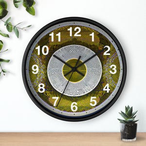 Boho Mandala Wall Clock: Vibrant Home Decor - 10&quot; Wood Frame