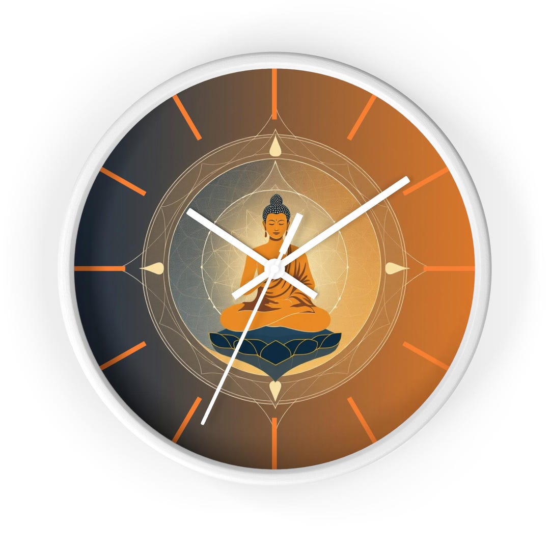 Meditating Clock Zen Buddha Wall Clock, Meditation Decor, Mindfulness Gift, Home Office ...