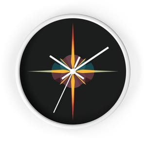 Modern Minimalist North Star Wall Clock - Home Decor, Office Accent, Gift Idea, Unique Timepiece, Contemporary Design
