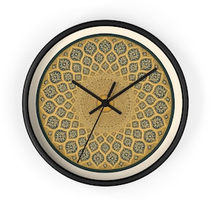 Ethnic Mandala Wood Wall Clock: Bohemian Home Decor