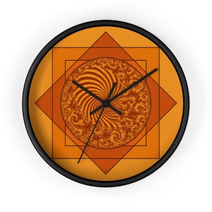 Bohemian Mandala Wall Clock: Vibrant Wood Frame Timepiece