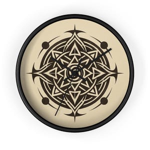Bohemian Mandala Wall Clock: Modern Geometric Wood Frame