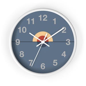 Sunrise Sunset Wall Clock: Modern Retro Home Decor