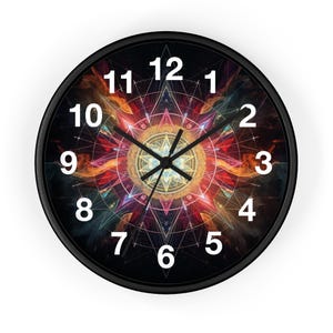 Mystical Mandala Wall Clock, Bohemian Decor, Colorful Art Clock, Home Decor, Gift for Her, Festival Vibes