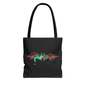 Dynamic Abstract Tote Bag - Chic Black and White Design, Perfect for Everyday Use, Shopping, Travel, Gift for Art Lovers