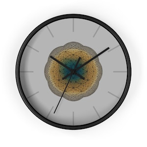 Flower of Life Wood Wall Clock: Modern Geometric Home Decor