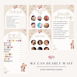 EDITABLE/PRINTABLE We Can Bearly Wait Baby Shower Games & Answers!