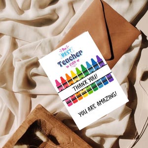 EDITABLE/PRINTABLE Thank you Teacher Card