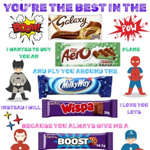 Biglietto/cartello di cioccolato per la festa del papà modificabile/stampabile