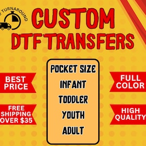 Custom DTF Transfers, Heat Transfers, Gang Sheets, Heat Press Ready Transfer, DTF Sheets, Iron on Decal, Dtf Gang Roll, Iron on DTF Transfer