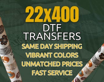 DTF Transfers, Custom Gang Sheets, Ready to Press, Iron On Film Prints