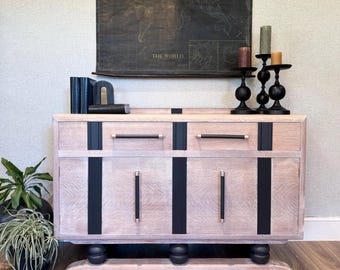 Refurbished Oak Farmhouse Sideboard | Bold Modern Rustic Credenza