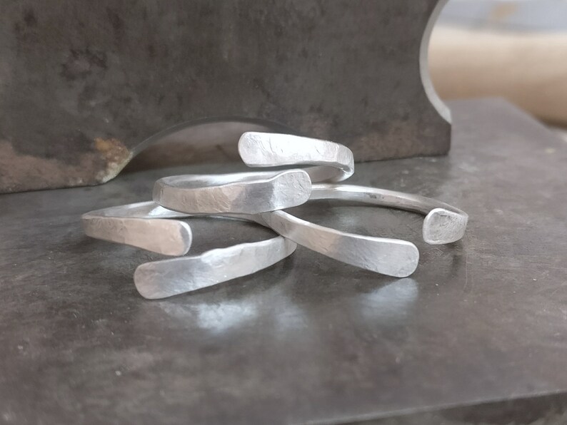 Wrap Rings Open Rings Organic Rings Boho Stacking Rings Set Silver Statement Rings Ring Set Stackable Rings Silver Set of Rings