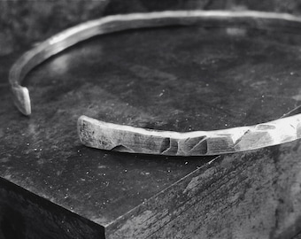 Silver bracelet for men, silver cuff bracelet, solid silver bracelet, hammered silver bracelet, gift bracelet for men, handmade bracelet