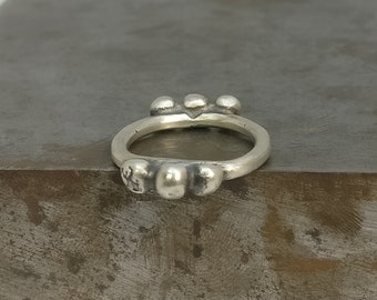 Ball Ring, Statement Ring, Sterling Silver Ring, Chunky Silver Ring, Rocker Jewelry, Rough Ring, Organic Ring, Mid Finger Ring, Unique Ring