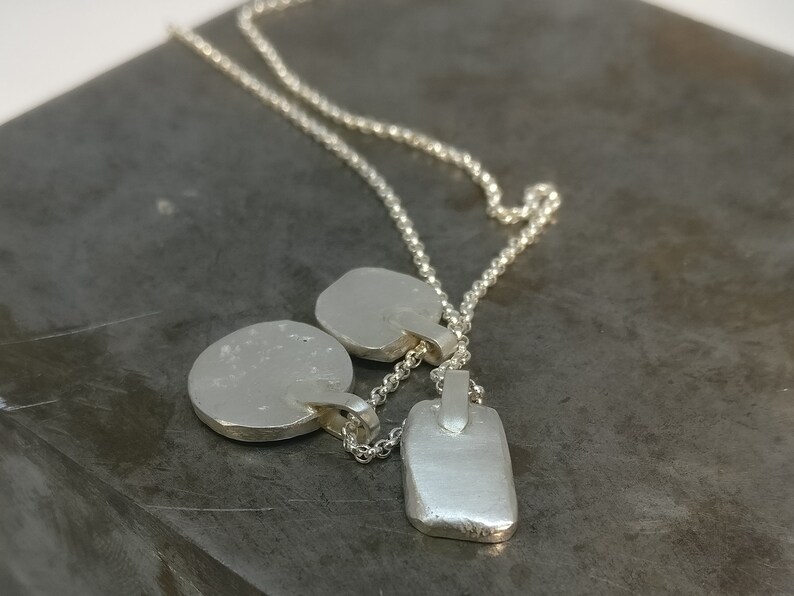 Custom Necklace Multi Pendant Necklace Silver Necklace for Women Statement Necklace Personalized Necklace Organic Initial Necklace