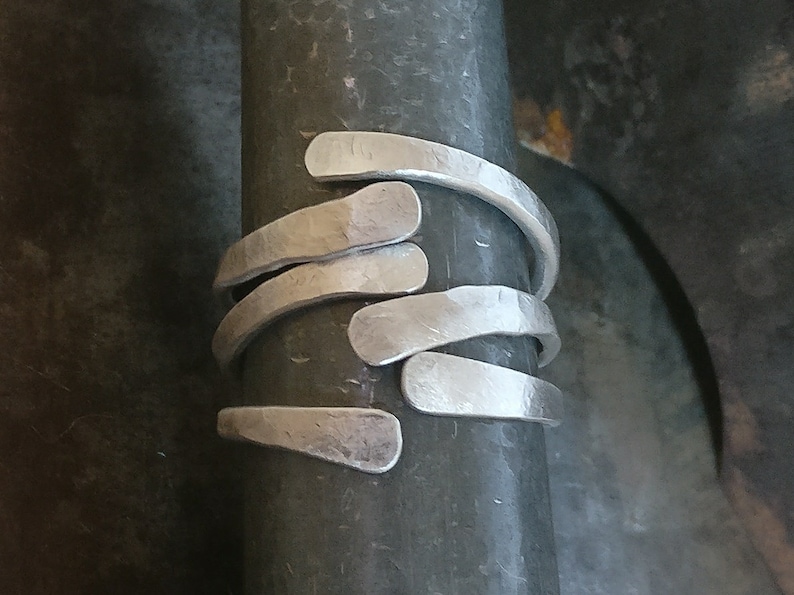 Wrap Rings Open Rings Organic Rings Boho Stacking Rings Set Silver Statement Rings Ring Set Stackable Rings Silver Set of Rings