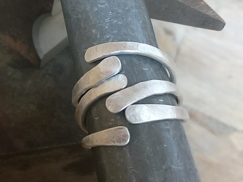 Wrap Rings Open Rings Organic Rings Boho Stacking Rings Set Silver Statement Rings Ring Set Stackable Rings Silver Set of Rings