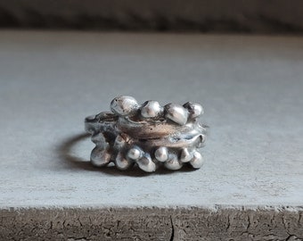 Wide Silver Ring, Chunky Ring, Ring for men, Rustic Jewelry, Raw ring, Silver Statement Ring, Unisex Ring, Texture Ring, Large Ring