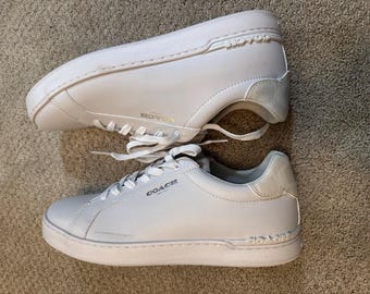 Coach Men’s Sneakers Size 11 – White Leather Designer Athletic Shoes