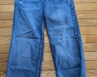 Women's Wide Leg Crop Silver Jeans Waist 27 Length 25