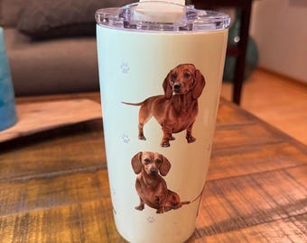 Unique Serengeti Dachshund Design Tumbler - Hot/Cold Beverage Container