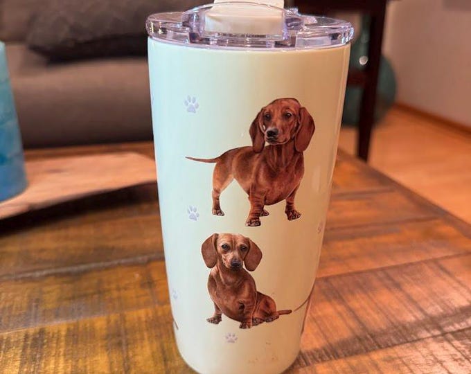Unique Serengeti Dachshund Design Tumbler - Hot/Cold Beverage Container
