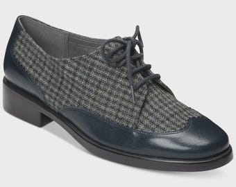 Trendy Women’s Aerosoles Accomplishment Oxfords | Two-Tone Velvet Wingtip Lace-Up Shoes size 7