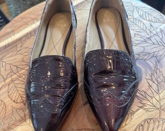 Isola Patent Leather Flats Women’s Size 8 | Brown Slip-On Dress Shoes