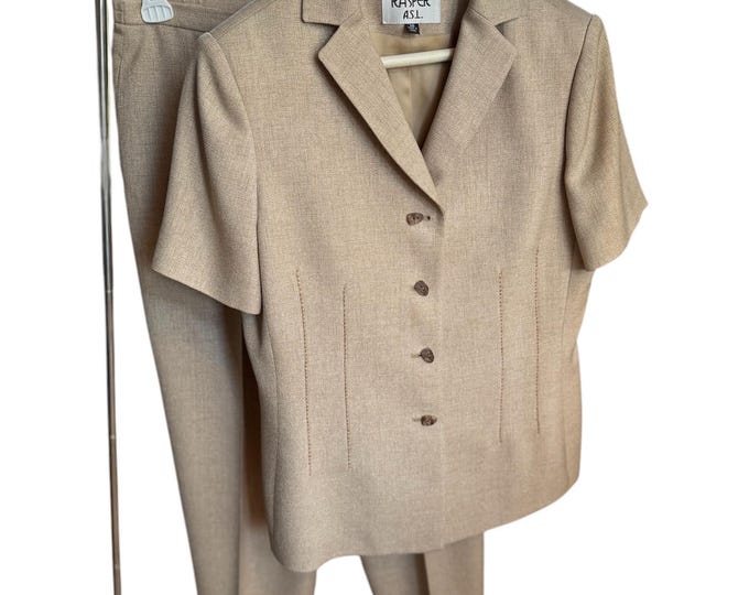Women's Tan Kasper 2 Piece Pant Suit size 10