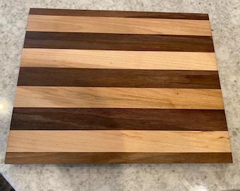 Custom Cutting Board Black Walnut Maple Personalized Wood Board | Handmade Engraved Gift for Kitchen & Weddings