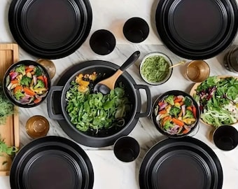 Eco-Friendly Dinnerware Set - Unbreakable Wheat Straw, 32/16pcs