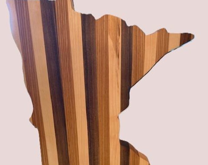 Minnesota Handmade Cutting Board – Black Walnut, Oak  Maple | Rustic Wood Butcher Block | Kitchen Gift Idea