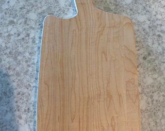 Maple Cutting Board with Handle  Handmade Wood Serving Tray | Durable Kitchen Prep Board | Chef Gift Idea
