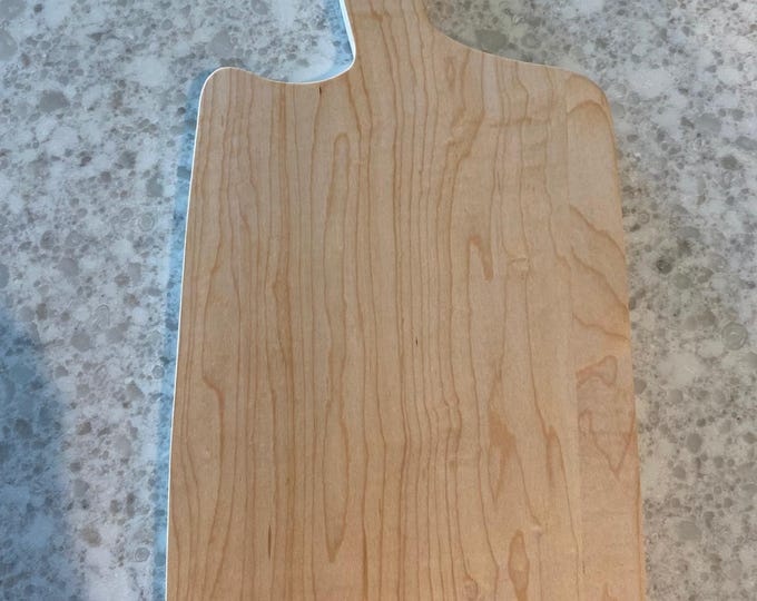 Maple Cutting Board with Handle  Handmade Wood Serving Tray | Durable Kitchen Prep Board | Chef Gift Idea