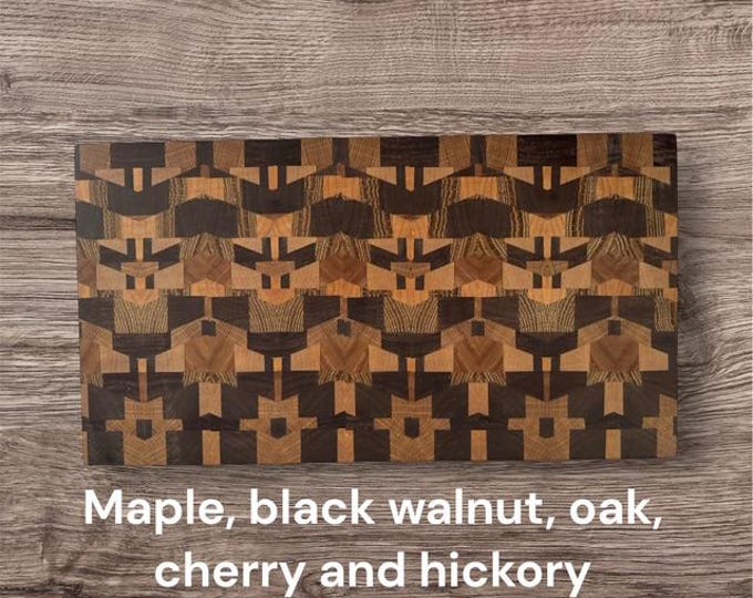 Handcrafted Custom Cutting Board in Vibrant Kaleidoscope Pattern - Kitchen Art Piece